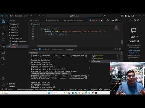 Clase 18 - Agenda de contactos en Python con diccionarios (CRUD)