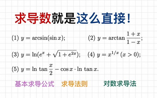 显函数求导, 就是这么直接! 基本求导公式 求导法则
