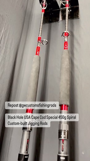 The tuna rods are ready! Black Hole USA Cape Cod Special 450g Spiral Custom-built Rods by @gwcustomsfishingrods in MA! 👍👍 #blackholeusa #customrod #tuna #bluefin #jigging #biggamefishing www.blackholeusa.com —— #repost @gwcustomsfishingrods @sureshot_charters pair of @blackholeusa Cape cod special 450gr Acid wrapped jigging rods ready to fish #gwcustoms #blackholeusa #jiggingfishing #jiggingmaster #bluefin #tunajigging #americantackle | Black Hole USA