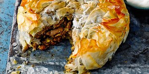 Chicken, Pistachio and Apricot Pie