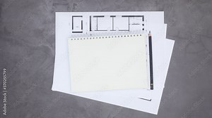 Building and construction tools and plans on dark theme. Stop motion