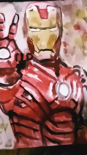 realistic iron Man watercolor drawing