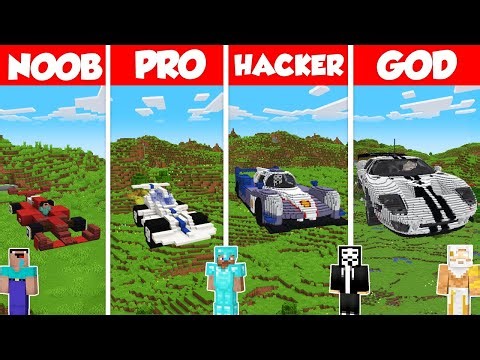 Sport Car Build Battle Challenge - Noob vs Pro vs Hacker vs God - Minecraft Animation