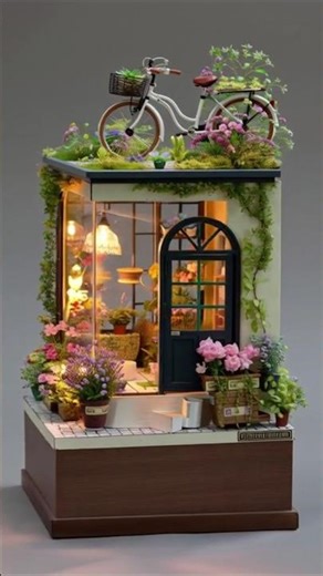 Cozy Mini Bicycle Garden 🌸🚲 | Beautiful Tiny Diorama Garden Scene
