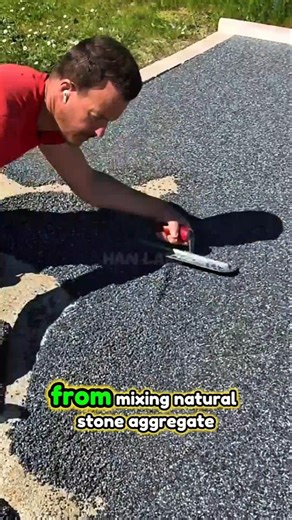 Detailed installation process for resin-bound stone carpet.#shorts #construction #shortvideo #fyp