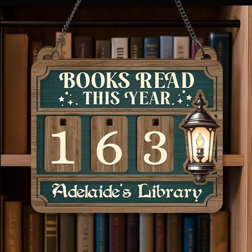 Personalized Books Read This Year Sign – Custom Reading Tracker Wooden Library Sign, Book Lover Gift, Home Library Decor - Etsy