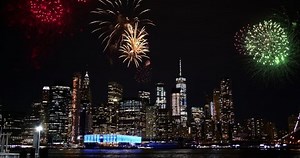 Fireworks Over Manhattan Skyscrapers New York Stock Footage Video (100% Royalty-free) 1044218869 | Shutterstock