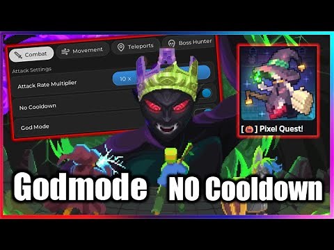 ⚔️ Pixel Quest Script - Godmode, No Cooldown, Set Attack Rate (NO KEY!!)