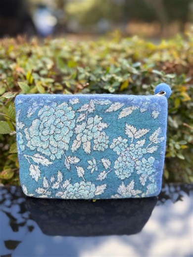 Felted Wool Zippered Floral Purse - Etsy