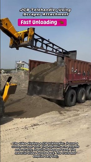 JCB Telehandler Using Scraper Attachment