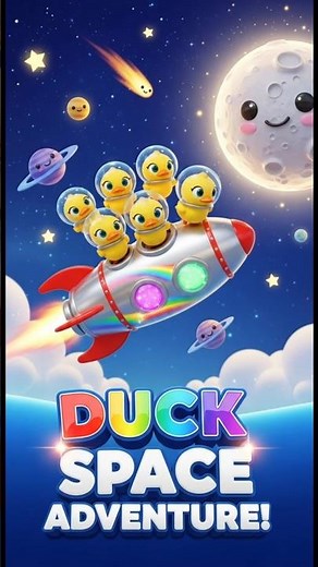 Five Little Ducks 🚀 Space Adventure to the Moon! | Fun 3D Nursery Rhyme for Kids
