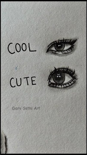 Easy Eyes Drawing Tutorial ✏️(Cool and Cute) //#youtubeshorts #sketching #viralcontent #satisfying
