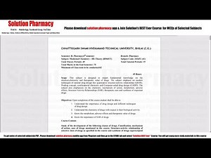 Topic (00) Medicinal Chemistry 03 = Introduction to Medicinal Chemistry 03 Syllabus | B.Pharma 6th