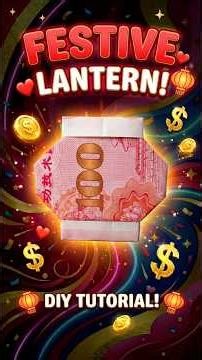 Easy Money Origami Lantern Tutorial! 🏮💸 #Shorts #MoneyOrigami #OrigamiLantern #DIY #gift #giftideas