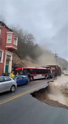 Landslide, Flood, and Sinkhole Collapse Bus and Building