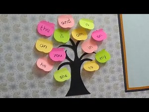 My sight words apple tree with sticky notes