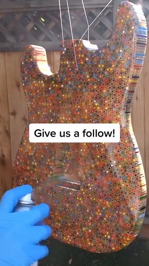 Color Pencil Guitar Design by Burls Art - Amazing Artwork!