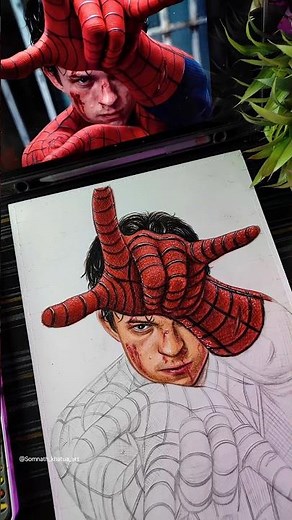 Realistic 🔥Spider-Man Brand New Day Drawing Colour ✍️🕷️🕸️ #shorts #spidermanbrandnewday #drawing