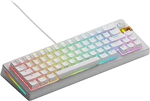 Glorious Gaming - GMMK 3 HE Rapid Trigger Keyboard, Hall Effect, 8K Polling Rate, MX Mechanical & Magnetic Switches, Hotswappable 65% Keyboard, Modular Gasket System, Doubleshot PBT keycaps (White)