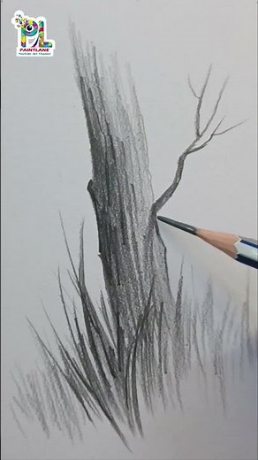 Easy Drawing Tree Stem With Pencil #shortvideo #shorts #easy #art #pencilart #howtodraw #drawing