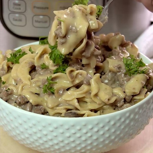 Instant Pot {Pressure Cooker} Hamburger Stroganoff