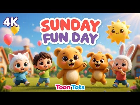 ☀️ Sunday Fun with Cute Animals 🐶🐱🧸 | Happy Kids Song | Toon Tots