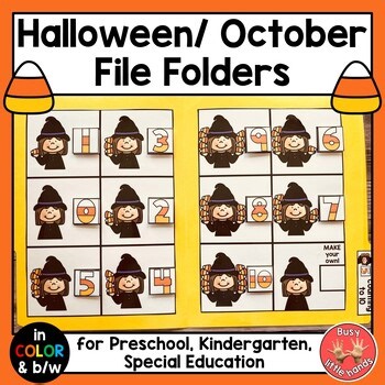 October/ Halloween File Folder Games - Preschool, Kindergarten, Special Ed