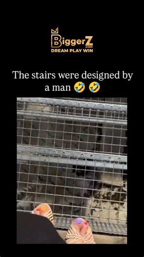 Inflyta on Instagram: "#biggerz Video captures a woman in high-heeled sandals navigating steep, open-grated metal stairs, where heels risk catching in gaps, emphasising careful foot placement. Caption "The stairs were designed by a man " delivers humorous critique of male-centric design flaws, sparking Indonesian replies pitying heel users and advising shoe removal. with modest engagement (146 likes, 134 replies), it echoes a broader online trope on urban infrastructure ignoring women's footwear