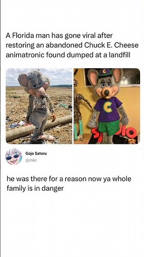 Florida Man Restores Abandoned Chuck E. Cheese Animatronic — Internet Says He Unleashed a Curse 😨🐭