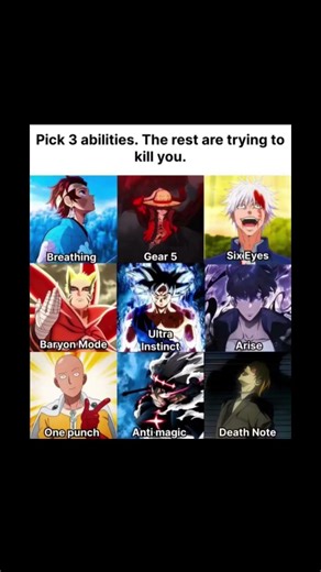 Pick 3 Powers to Survive 😱🔥 | Anime God Mode Challenge! #voiceacting #voice