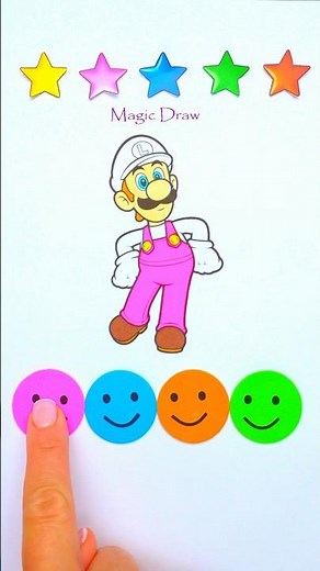 The Super Mario Luigi 💚 Guess real color / Easy Drawing #supermariogalaxy