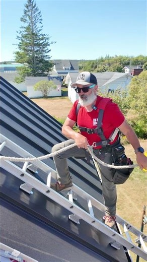 Roof Ladder, that works! #roof #standingseam