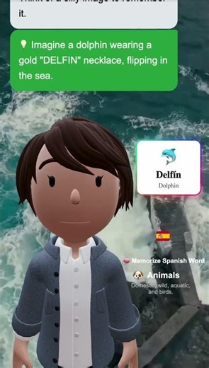 🐬 Delfín (Dolphin) – Learn Spanish word in 30s