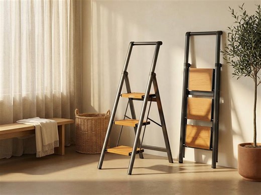 3 Step Folding Aluminum Ladder, Anti-slip Step Stool, Lightweight Home Ladder 300 Lb - Etsy