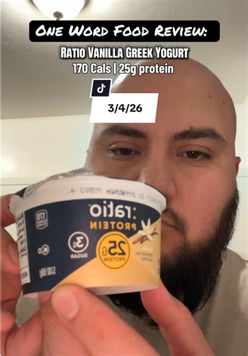 One word food review: Ratio Vanilla Greek yogurt #highprotein #foodreview #snackreview