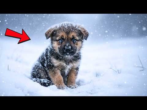 German Shepherd puppy was abandoned in the freezing cold, a Navy SEAL & military dog rescued the dog