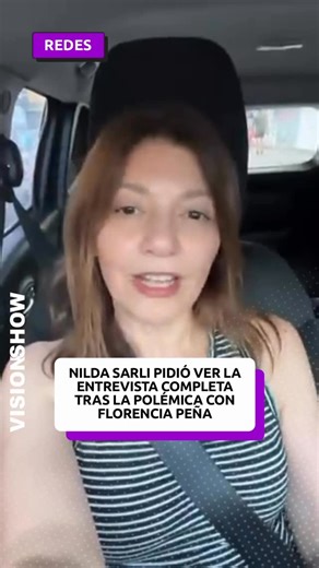 VISIONSHOW on Instagram: "📢 Tras el escándalo que se generó en torno a la entrevista que @nildasarli le realizó a Florencia Peña, en la que algunas declaraciones comenzaron a circular recortadas en redes sociales, la periodista decidió hablar públicamente del tema. A través de un video que subió a sus redes, pidió que la gente mire la entrevista completa y no fragmentos editados de manera tendenciosa. El descargo llegó luego de que Florencia Peña se refiriera a la situación a la salida del teat