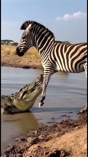 Caught on Camera: Crocodile Drags Zebra Into the River