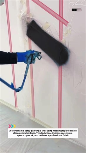 Satisfying Wall Spray Painting Technique | Clean Line Finish 🔥
