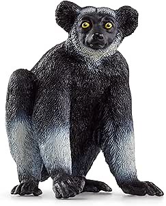 Schleich Wild Life - 2" Indri Monkey Toy Figurine. Realistic, Hand-Painted Hard Animal Toys for Boys and Girls. Durable, Educational Figure for Fun Imaginative Play. Kids and Toddlers Ages 3+ 14877