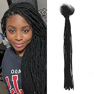 Dreadlock Extensions Human Hair 0.2cm Thickness 8inch 60 Strands 100% Real Human Hair Fully Handmade Permanent Real Hair Extensions 100% Loc Extension Human Hair Can Be Dyeable Bleachable Curlable