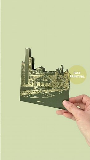 Luxury Die Cut Pocket Folder with Matt Gold Foil | Deep Olive Custom Printing