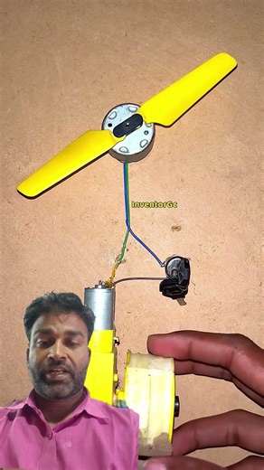 Powering Dynamo motor with 2 wing helicopter propeller using Bo gear motor #dcmotor #project #hacks