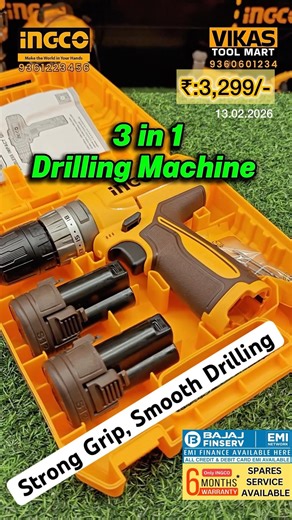 INGCO 12V Cordless Impact Drill | CIDLI12206 | 10mm | 2 Speed | 20Nm Power | Vikas Tool Mart | Erode