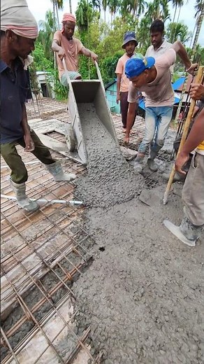 building concrete slab casting #slabcasting #construction #concretework