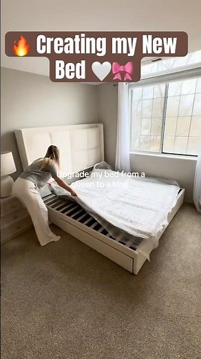 🔥Finally Getting My Dream Bed 🤍🎀 #bed #bedroom #HomeDecor
