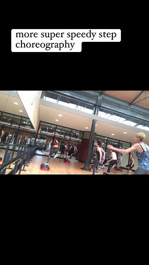 2.2K views · 17 reactions | More fun super speedy step choreography with the gang #step #stepaerobics #fitpro | Rachel Holmes | Facebook