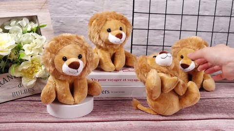 12 Pieces Lion Plush Set 6 Inches Cuddly Lion Stuffed Animal Soft Cuddly Plushie for Boys Girls Birthday Favors Gifts Forest Party Decor