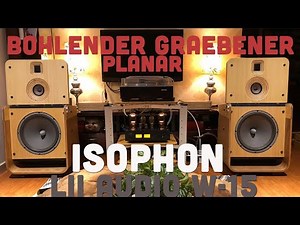 Clip test 3 way open baffle speakers with Lii Audio W-15, Isophon and bohlender graebener planar.