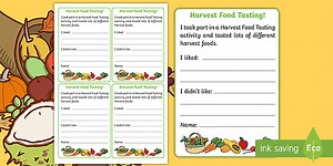 Harvest Food Tasting Cards